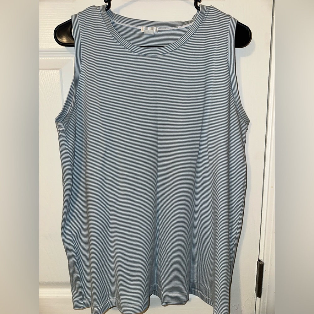 LAKE Pajama Tank Top XL Blue Stripes